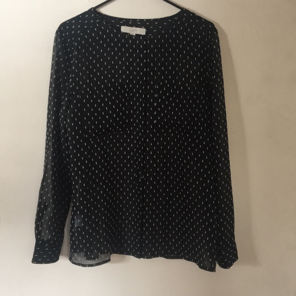 Loft sheer black blouse